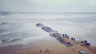 Gaza beach at a stormy day.
